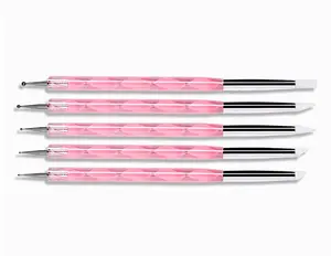 5 pcs Silica Sculpture & Dotting Brushes/ Double head 3D Nail art Sculpt brush Pen for nails