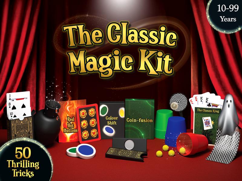 Skillmatics Magic Kit for Kids – Perform 50 Classic Magic Tricks & Illusions with Real Magician Props, Step-by-Step Guide & Secret Techniques, Fun Gift for Boys & Girls Ages 8 to 99