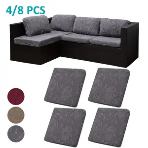 4/8 Piece Camellia Embroidered Outdoor Sofa Cushion Covers, Floral Pattern, Suitable for Bedroom and Dining Room, All-Season Decor