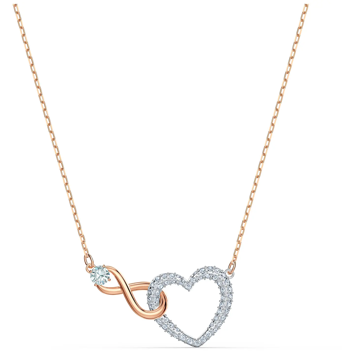 Swarovski Swarovski Infinity Heart Necklace - White - Mixed Metal Finish 5518865