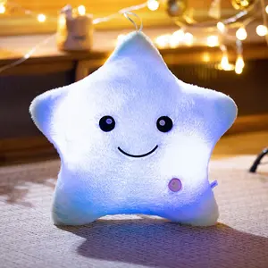 Cute Glowing Star Plush Toy Soft Plush Stuffed Star Pillow Comfort Toy Birthday Gift for Kids Christmas Gift Decoration Decorative Addition Night Light Bedtime Rainbow Colors Magical Ambiance cute girly gifts