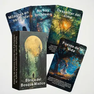 Spanish Oracle Cards, Tarot Series, 56 Mystical Forest Spiritual Card Set, Divination Tool, Inner Healing & Self-Discovery Guide