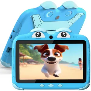 7 Inch Android Tablet for 3-7 Year Old Toddlers 32GB Storage Parental Control Shockproof Case WiFi YouTube Netflix Blue Kids Tablet