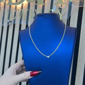 Cadena cubana de punto clear plata 925