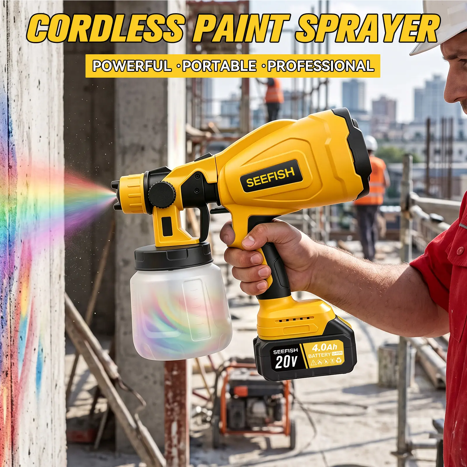 High-Pressure Electric Airless Spray Gun & HVLP Sprayer, 3 Spraying Modes, Easy-to-Clean Power Tool for House Painting, Furniture Refinishing, DIY Auto Maintenance