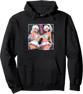 Waifu Sexy Anime Girl Horns Japanese Kimono Manga Style Pullover Hoodie - Josephroycos Shop 92B0F4X96CFC