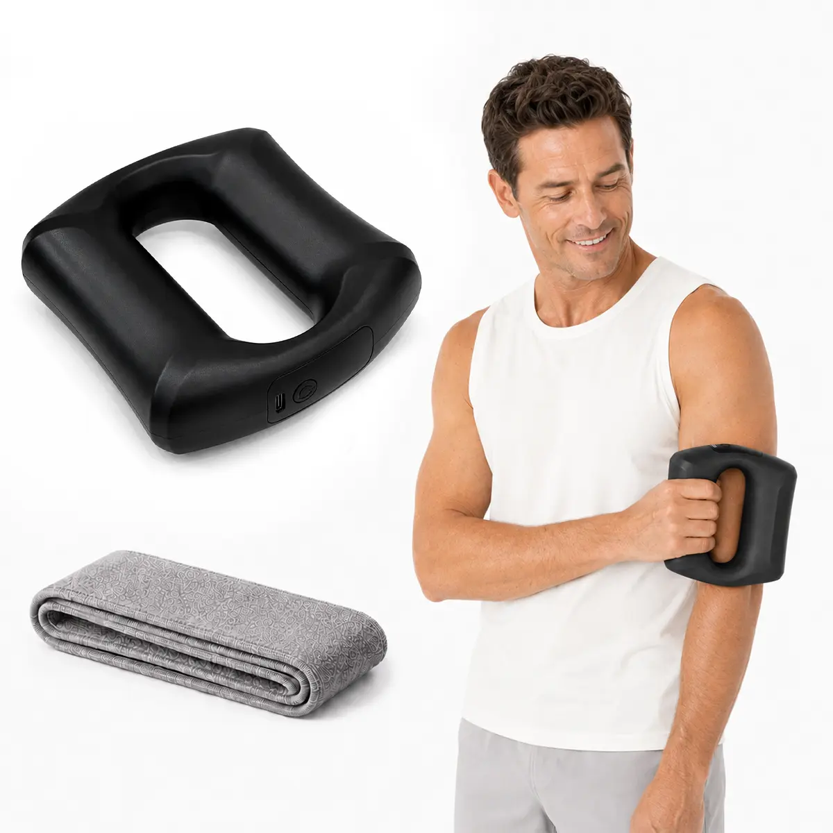 HopHorse 2026 Portable Cordless Fascia Ring Belt - Upgraded Adjustable Strap, Mini Muscle Recovery Device, Rechargeable for Abs/Thighs/Arms, Ideal Parent Gift