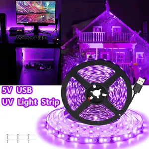 UV Black Light Strip, 5V USB Blacklight Strip Fixture for Halloween Glow Neon Party Decor, Glass Cabinet Case Display, Fluorescent Paint