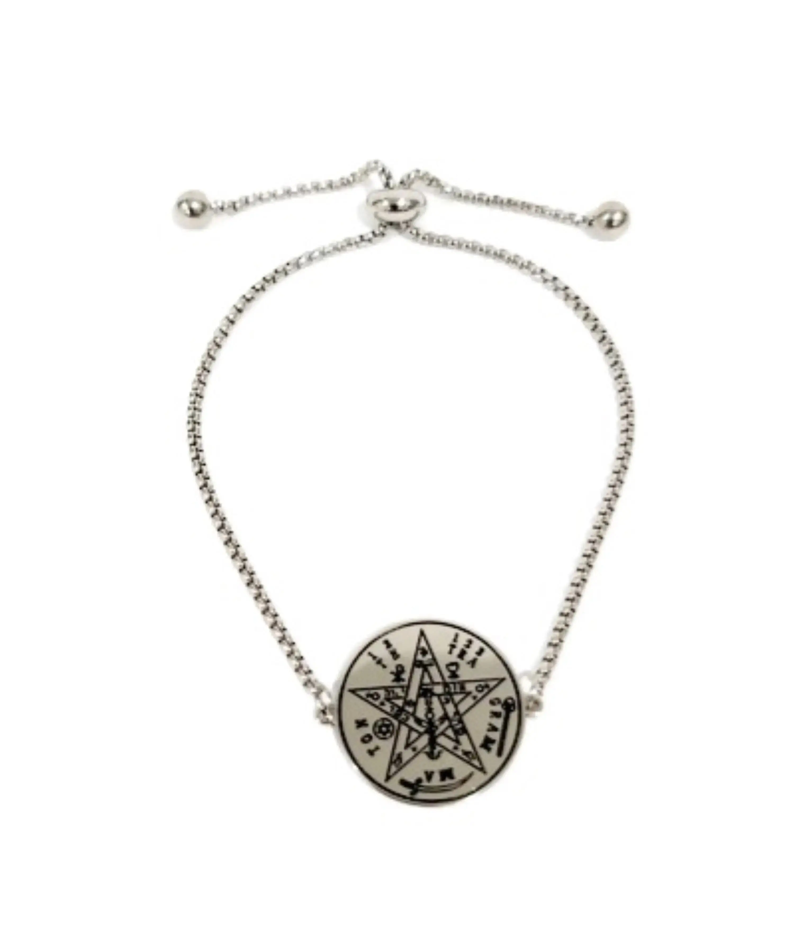 Tetragrammaton Bracelet Silver - Divine Protection Talisman with 72 Names of God