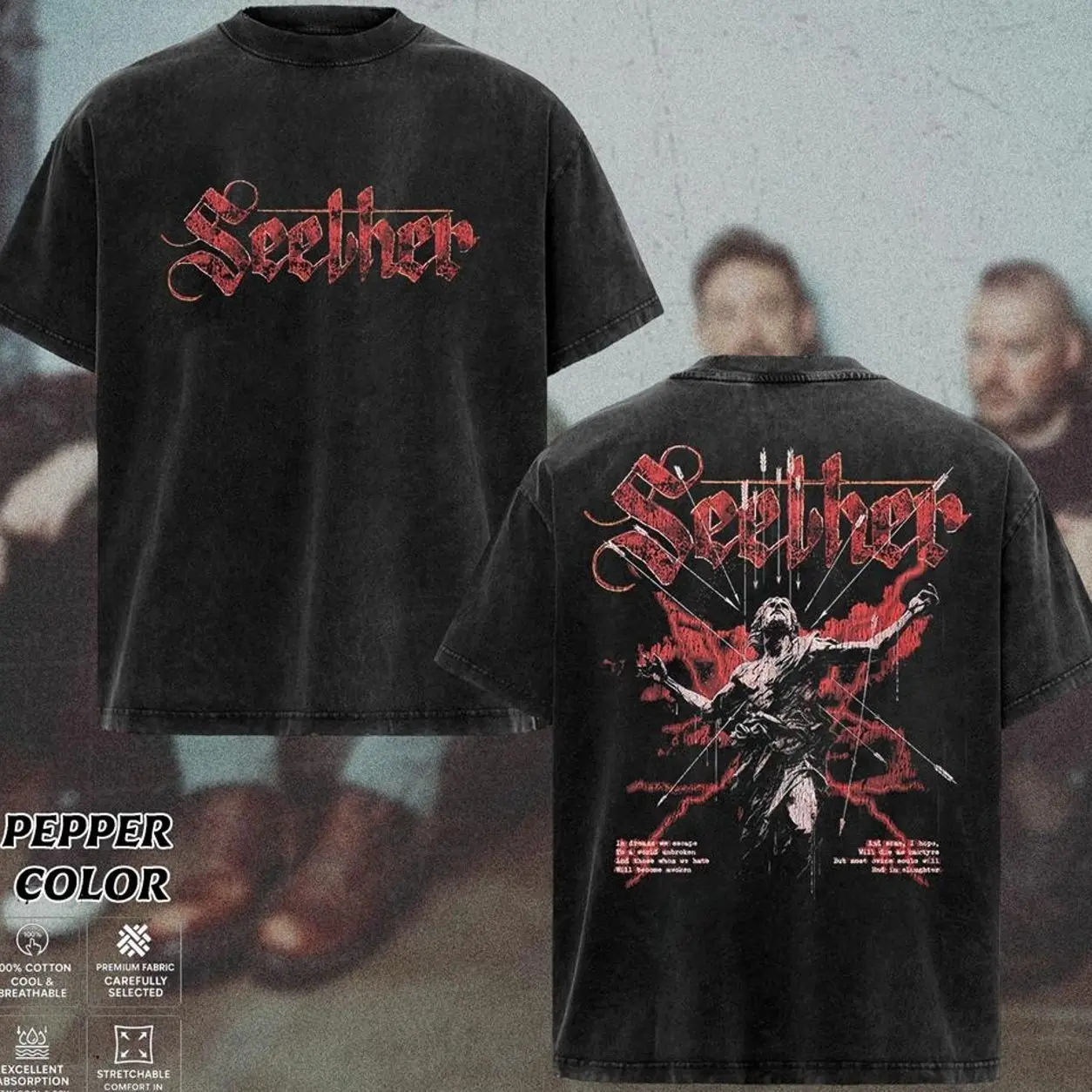 Seether Band T-Shirt Collection, Vintage Rock Graphic Tee, Dark Grunge Aesthetic Shirt, Distressed Alternative Metal Band Merch, Gift for Seether Fans, Unisex Merch for Men & Women 4VB