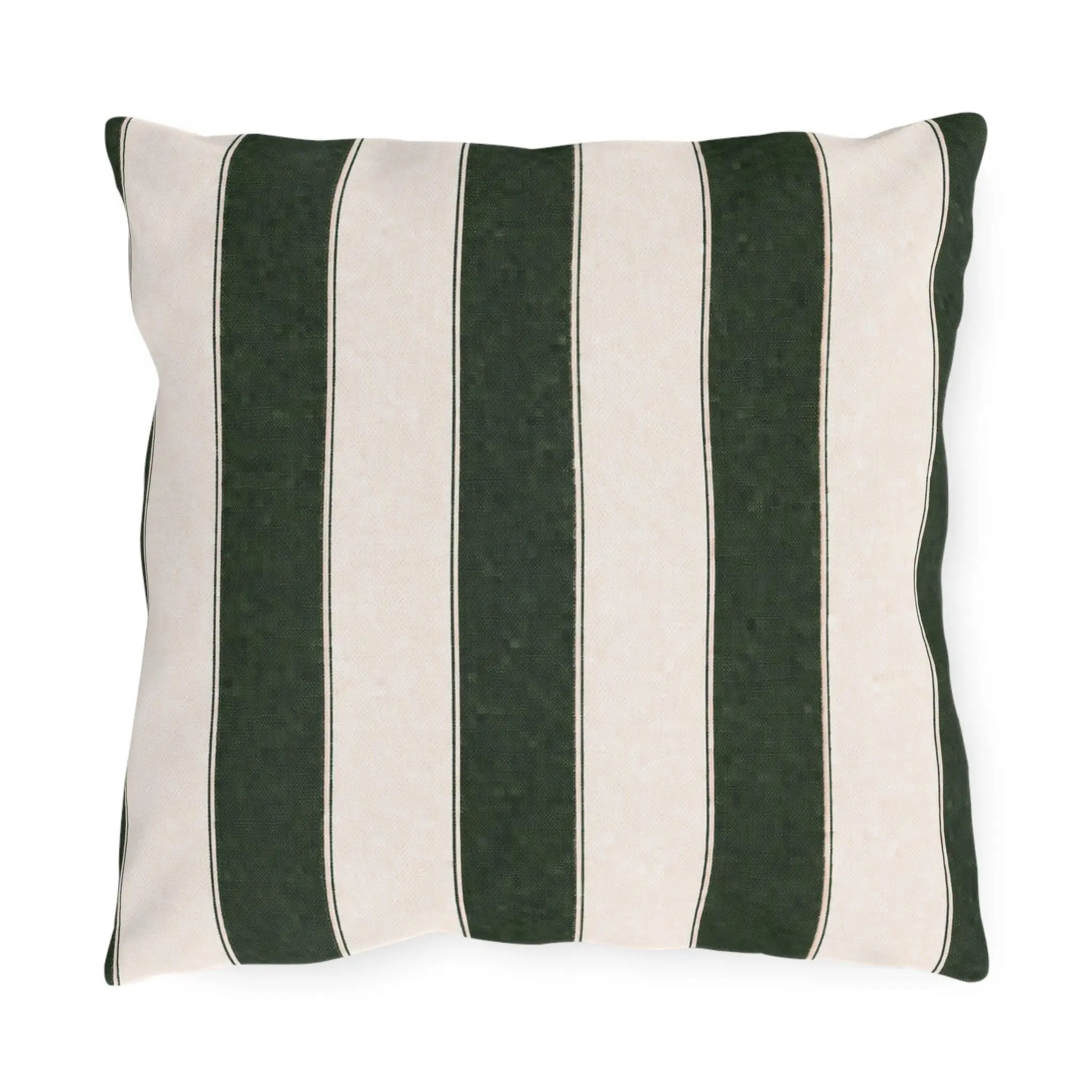Cabana Hunter Green Stripe Poolside Resort Pillow | Outdoor Pillows | Coastal Patio Cushion