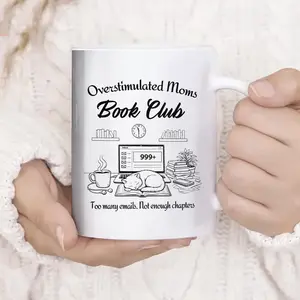 Overstimulated Moms Club Mug - Funny Book Lover Gift for Busy Working Mom