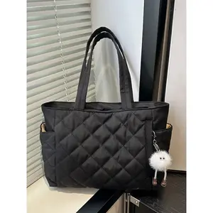 Women's New Large Capacity Lightweight Quilted Tote Bag, Casual Fashion Handheld Shoulder Bag, Perfect for Daily Use, Work, Commuting