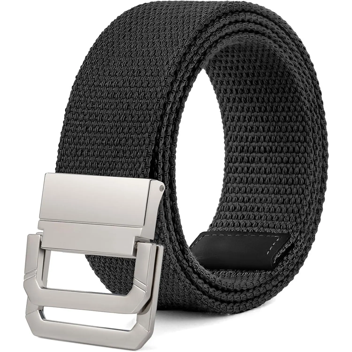 Canvas Belt with Double Ring Buckle, Fabric Web Belt for Women Men Double Ring for Outdoor & Casual Wear