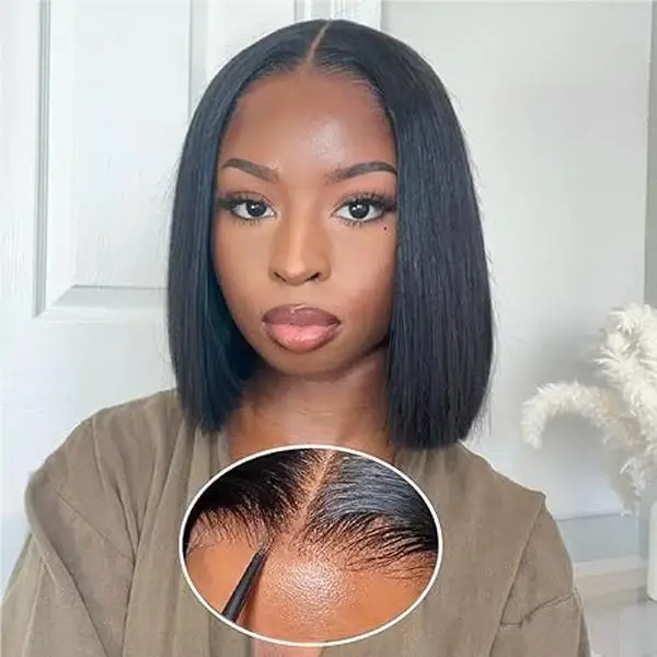 ShowReal Four Colorful Bob 13x4 Full Lace Frontal Straight Bob Wigs On Sale Clearance HD Transparent Lace Front Straight Bob Wig Human Hair Bob Wigs d