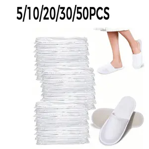 5/10/20/30/50 Pairs Disposable Slippers, Spa Indoor Slippers, Unisex Lightweight Non-Slip, Comfortable for Hotel, Home, Travel, Back-To-School