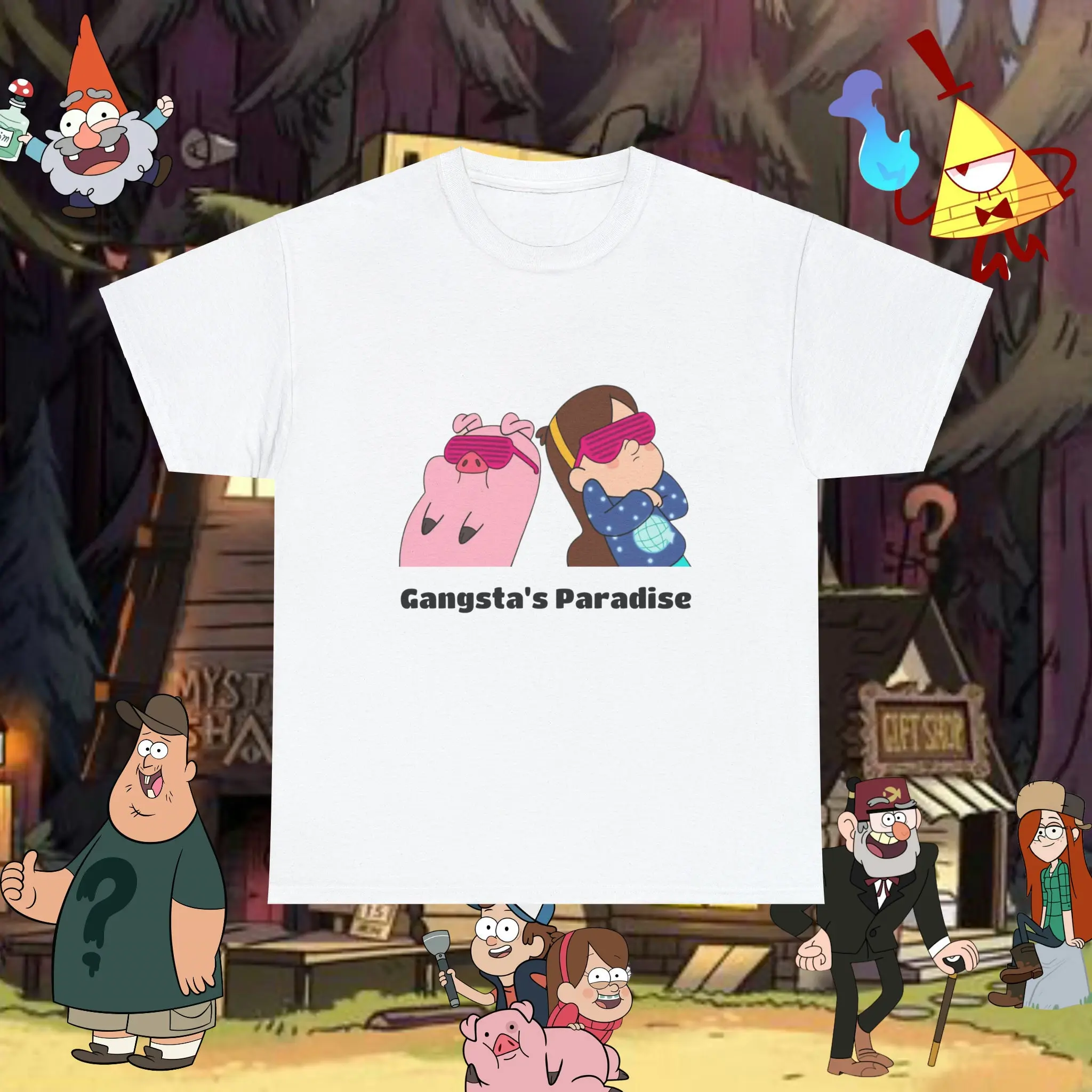 Gangsta's Paradise Shirt, Waddles And Mabel Shirt, Gravity Falls Shirt, Magic Kingdom Shirt,  Trip Shirt, Gift For Fans, Unisex Shirt, Cotton Shirt, Vintage Shirt, Crewneck Shirt, Streetwear, Oversized T-Shirt
