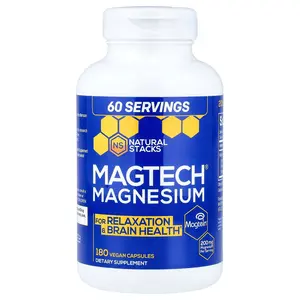 Natural Stacks MagTech® Magnesium, 180 Vegan Capsules (66.6 mg per Capsule)