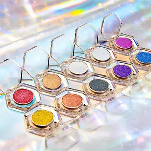 Single Multi Chrome Eyeshadow, High Pigment Glitter Shimmer, Waterproof Long Lasting Party Eye Makeup