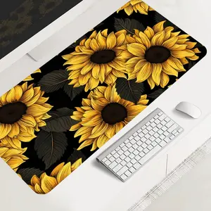 Sunlight Sunflower Extra Large Mouse Pad, floral Pattern Gaming Desk Pad, 35x16-inch Computer Keyboard Mousepad Non-Slip Rubber Base Suitable for the office, home, school, Perfect Gift for family, colleagues and friends