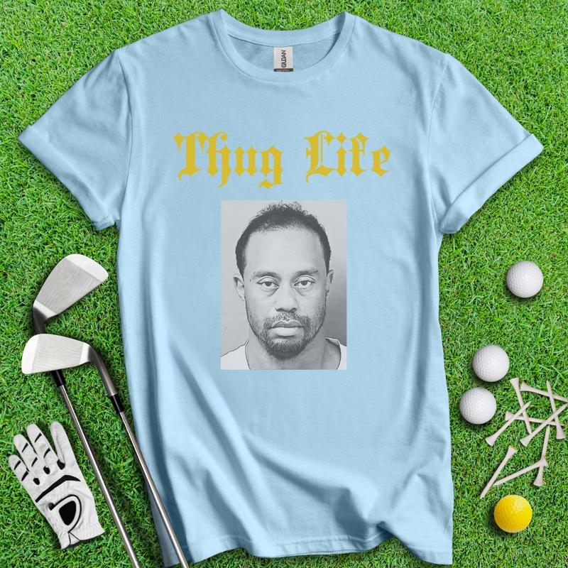 Thug Life - Tiger Woods Mugshot T-shirt, Find Your Unique Style, Dynamic Prints, Men And Women, Classic Cotton, Menswear Top, Unisex