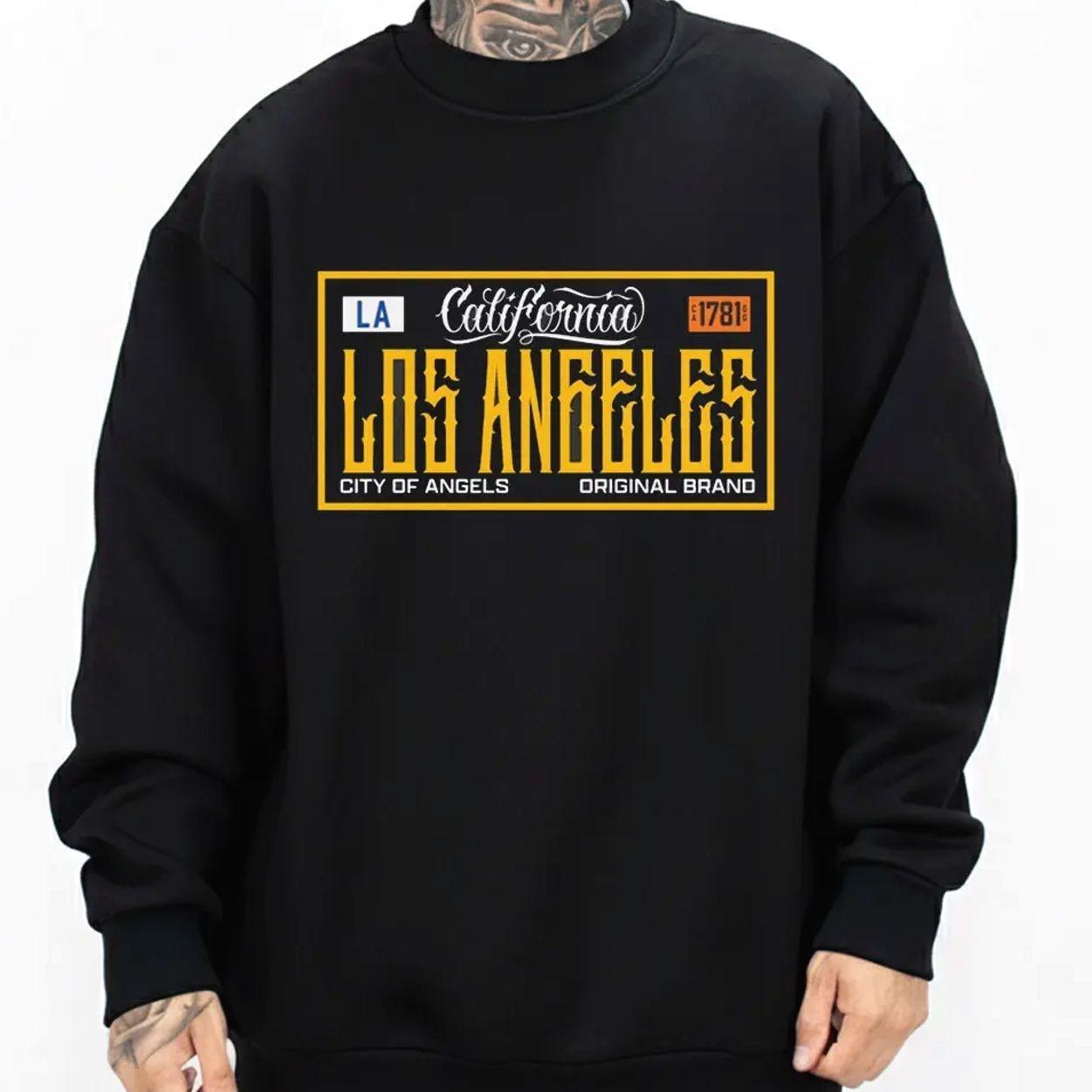Los angeles Style Chicano Clothing Cholo Gangster Hoodies for Men Men’s Streetwear Lowrider Graphic Tee Unisex Loose Fit Medium Heavy 50% Cotton 50% Polyester Men Gifts ERW