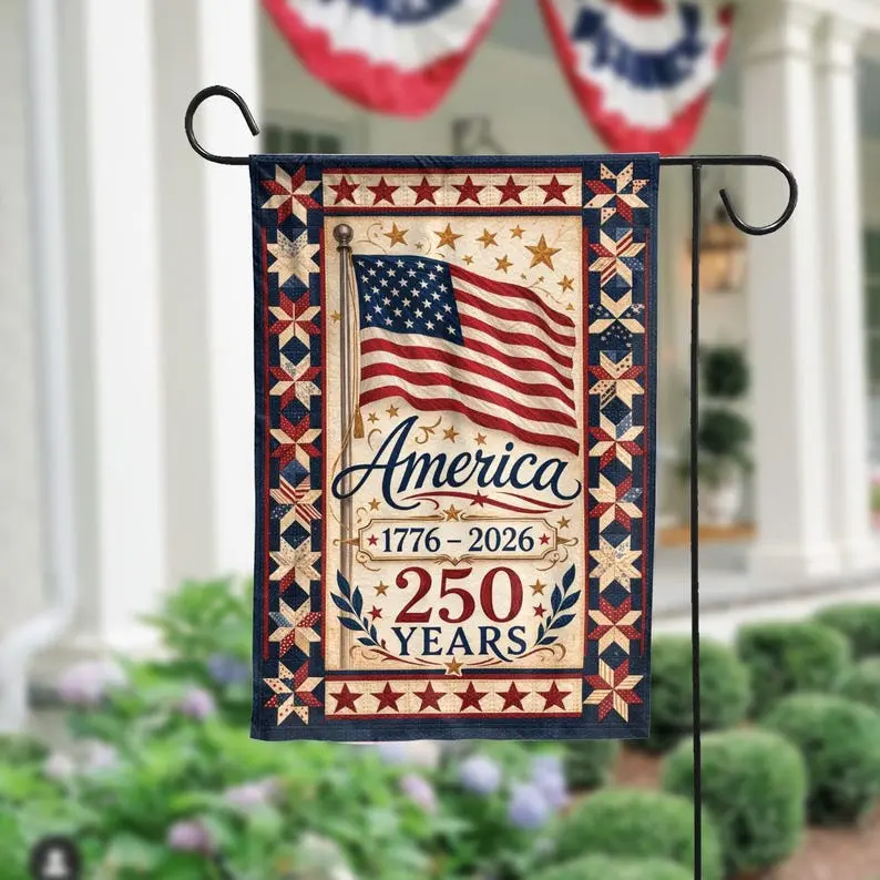 250 Years America Garden Flag – Patriotic Independence Decor, Vintage American Yard Flag