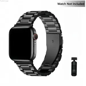 Solid Color Metal Apple Watch Band with Tool (Band Only), Durable Replacement Strap for Men and Women, Sports Smartwatch Wristband Compatible with Apple Watch Ultra 2, Series 9–1, SE/SE2, Everyday Wear Accessory