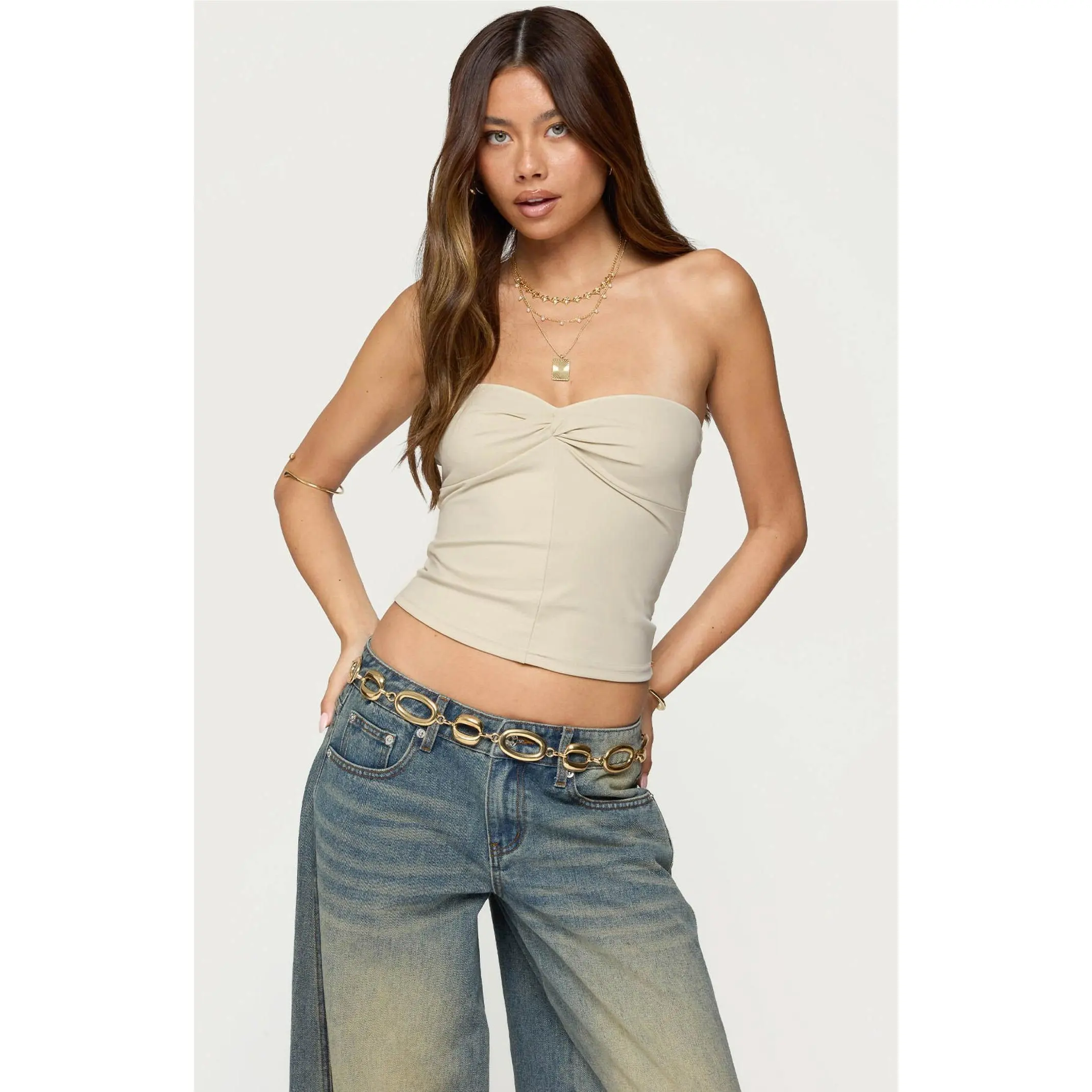 Edikted Women's Lian Twist Front Tube Top