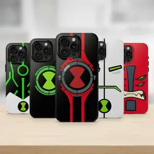 Retro 90s Cartoon Alien Ben 10 Inspired Design Tough Phone Case  Suitable for iPhone 17-11 Pro Max/Plus and  Samsung Galaxy S23-25