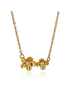Stainless Steel Small Flower Pendant Necklace Waterproof Women 18K Golden PVD Plated Cute Daily Collar Jewelry Gift