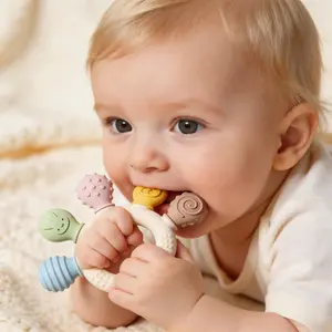 Kids teething toy, colorful and uniquely textured, help relieve teething discomfort. Easy to grip, essential for biting and chewing, safe and reliable.