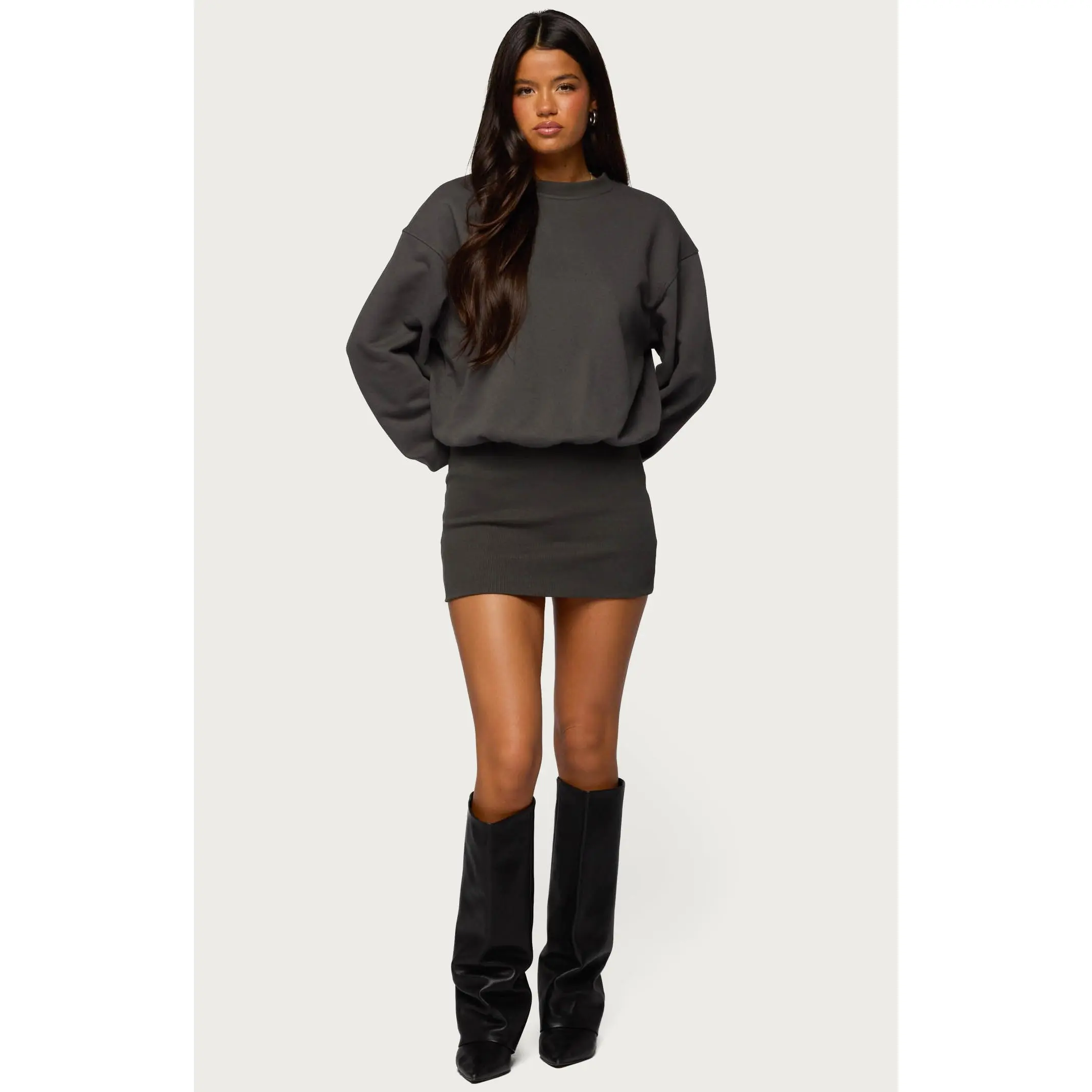 Edikted Women's Jannah Sweatshirt Mini Dress