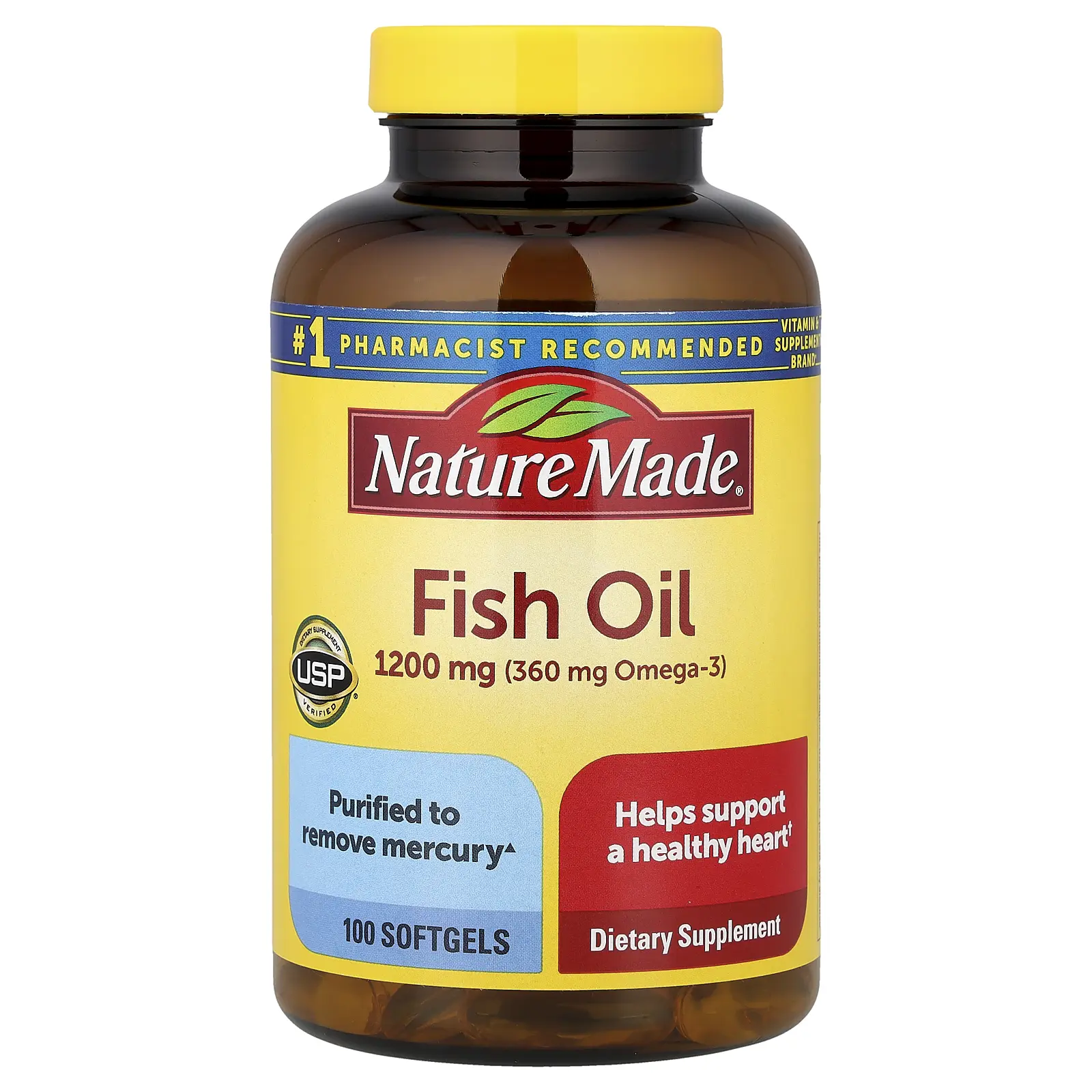 Nature Made Fish Oil, 1,200 mg, 100 Softgels