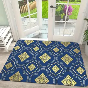 Indonesia Batik design Floor Mat Flannel Rug Ultra Soft, High Water Absorbent & Hypoallergenic, Machine Washable HD Custom Printed Non-Slip Floor Mat for Bathroom, Kitchen Bedroom