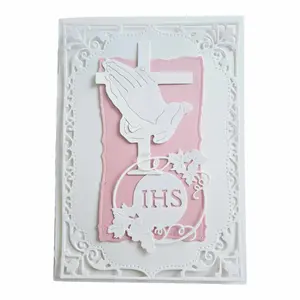 A set 10 pieces of Customized beautiful unique Classy handmade First Holy Communion Invitations, Elegant Invitation with Envelopes