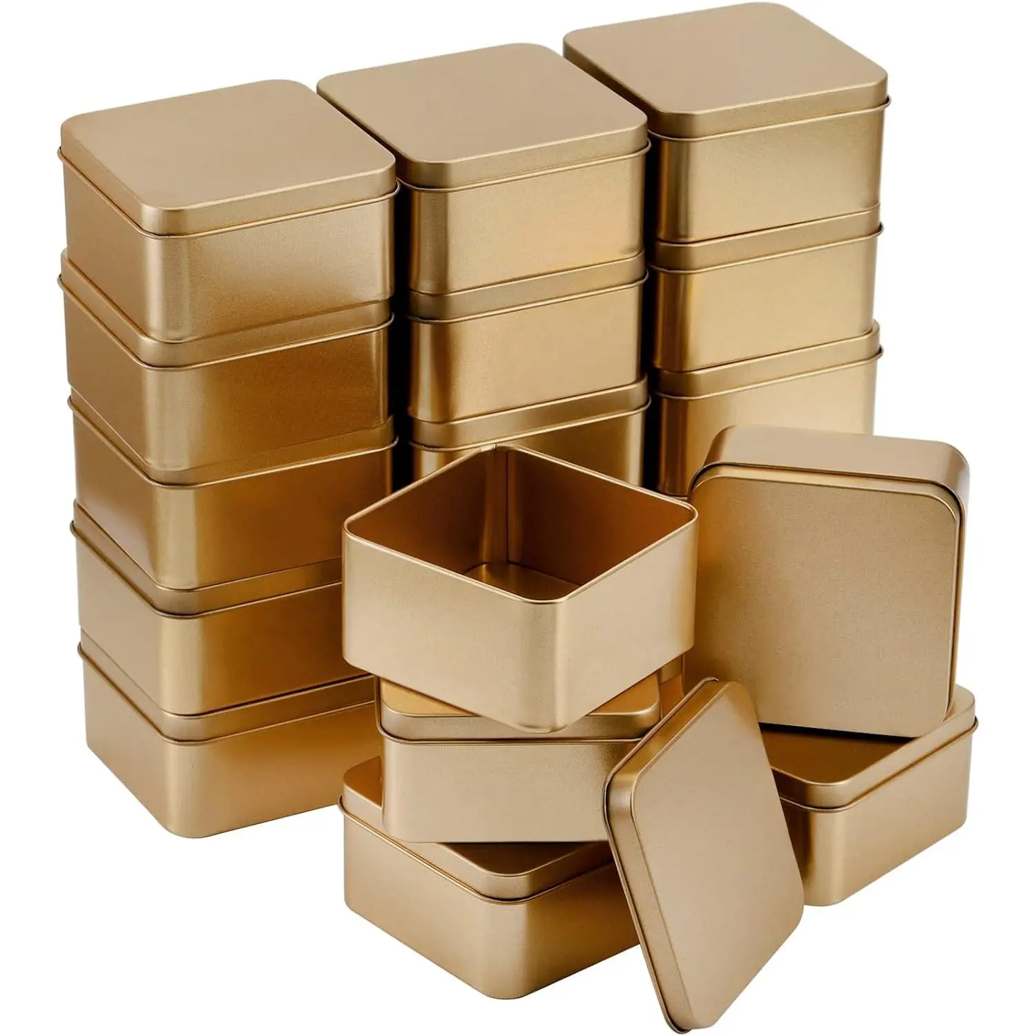 20 Pack Tin Boxes with Lids, Empty Metal T, Portable Storage Metal Tin Container Organizer for Cookie, Candy, Treats, Gifts, Favors and Crafts