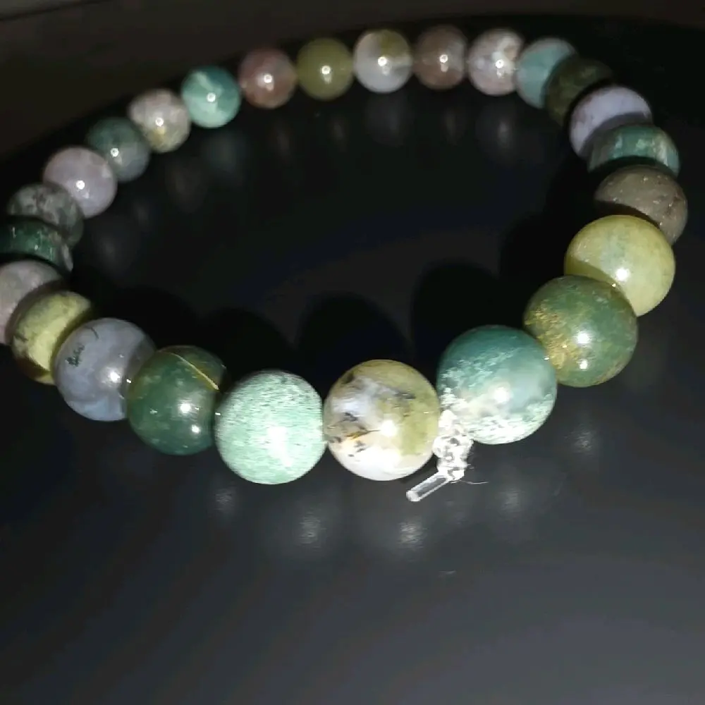 Genuine Indian Agate Bracelet - Original Design with Natural Color Variations and Unique Patterns