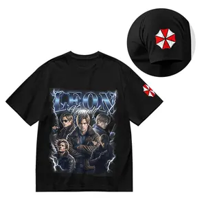 100 Percent Cotton Casual Style T-Shirt Resident Evil Leon And Team Design Summer Wear Gift For Fans