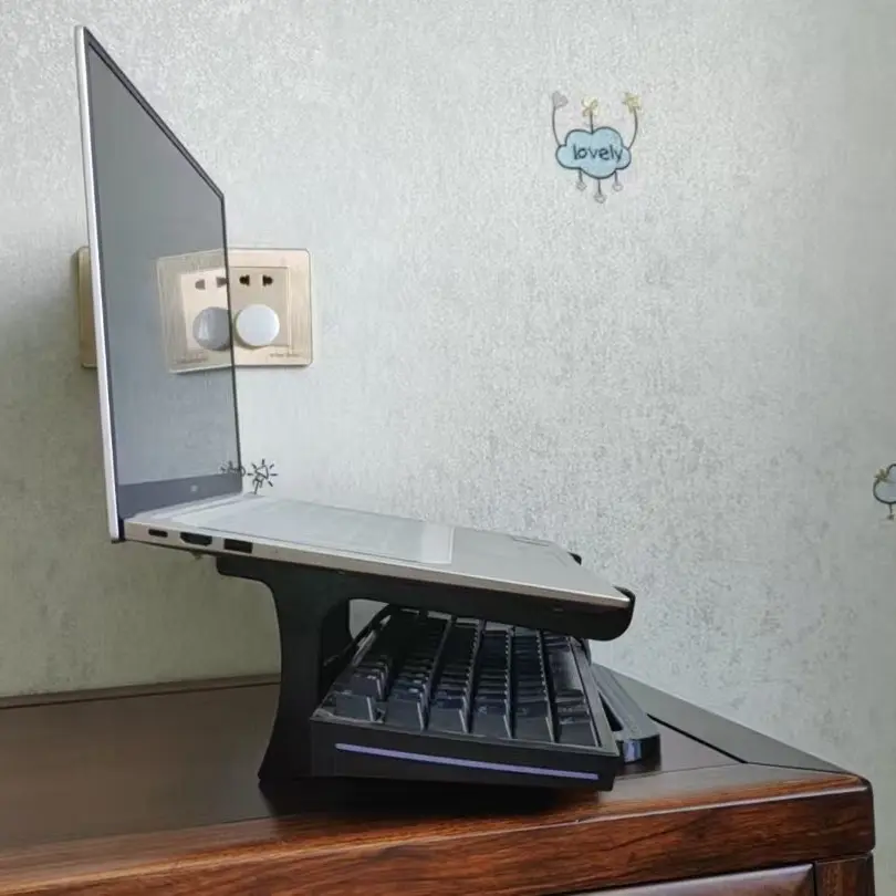 Portable Laptop Stand with Detachable Arm, Adjustable Height Desk Holder, Ergonomic Keyboard Stand, Abs Material, Home Office Use, Computer Stand, Adjustable Laptop Stand for Desk