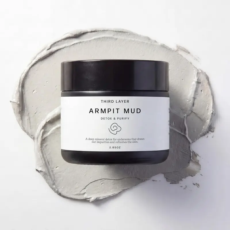 Third Layer Armpit Mud, Clarifying Underarm Mask, Paraben-Free, | Charcoal, bentonite & kaolin clay, absorbs buildup, refreshes & rebalances skin Odor Free Moisturizing Deodorant