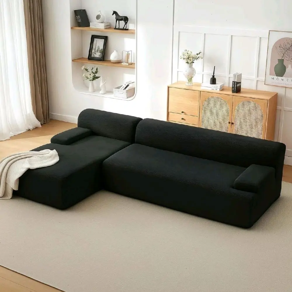 Modular Cloud Couch Sectional with Left Chaise, L-Shaped Boneless Sofa