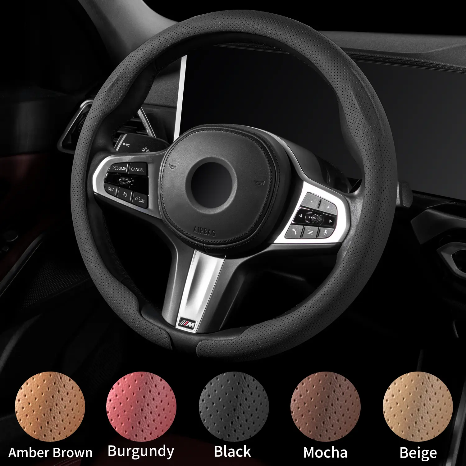 New 2026 Ultra-Thin Nappa Leather Steering Wheel Cover!Nappa Leather, Ultra-Thin, Non-Slip, Skin-Friendly, All-Season, Quick-Turn