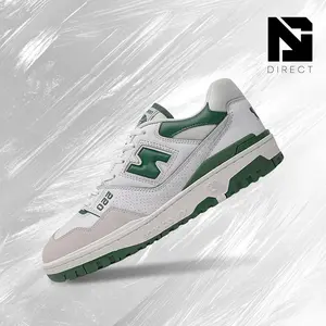 New Balance 550 White Green – Men's Lifestyle Sneakers – Shoes For Man--Vintage-Spring & Summer-Inspired Running Shoes, Shock-Absorbing Comfort, Gym To Streetwear Casual Wear-back to school–BB550WT1