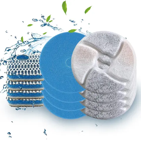 Cat Water Fountain Filters 4 Pack Cat Fountain Filter Replacement, 3 Triple Filtration System, Activated Carbon Filters for 2.2L/73oz Automatic Pet Fountain Filter