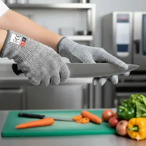 Anti-Slip Cut-Resistant Kitchen Gloves, Durable Safety Work Gloves with Breathable Grip, Reinforced Tear & Puncture Protection for Cooking, Fish Processing, Outdoor Tasks, Fishing, and Cutting.