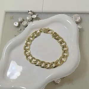 Pulso 12mm Gold Plated Cuban Link Chain 111 Bracelet for Men and Women