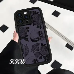 A Trendy Phone Case Featuring a Purple Rose Vine Phone cases Case Compatible with iPhone 17 Pro Max 16 16e 15 14 Plus 13 12 Mini 11 Air X XS Pattern TPU Lens Protection Durable Soft Cover Valentine's Day Gift 2D printing