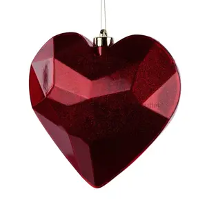 7.25" Glitter Gem Heart Ornament Red HV920724