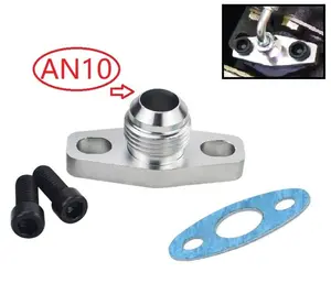 Billet Turbo Oil Drain Return Adapter Flange with Gasket 10AN Garret T3 T4 GT40 GT28 GT30 GT35